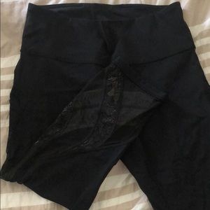 Lululemon Black Leggings with Lace detail
